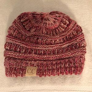 CC Girls Knit Beanie, Heathered Burgundy
